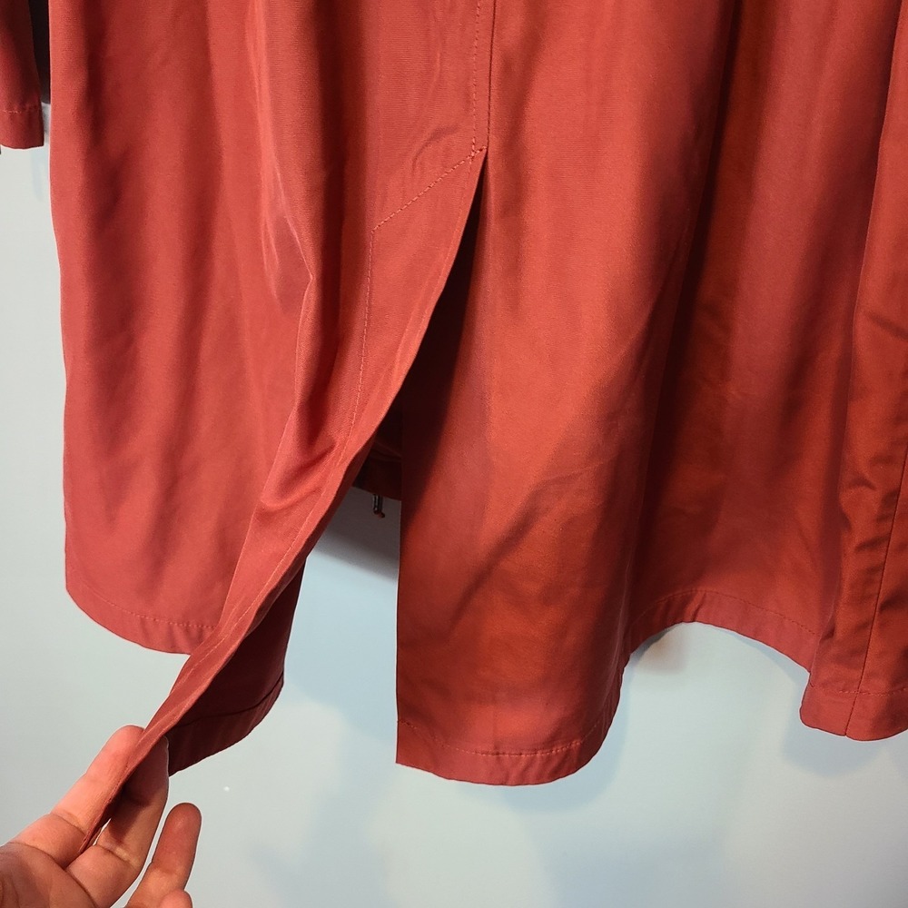 Badgley Mischka women coat‎ jacket hooded sz M $189 Rust Red Spring - Picture 7 of 12